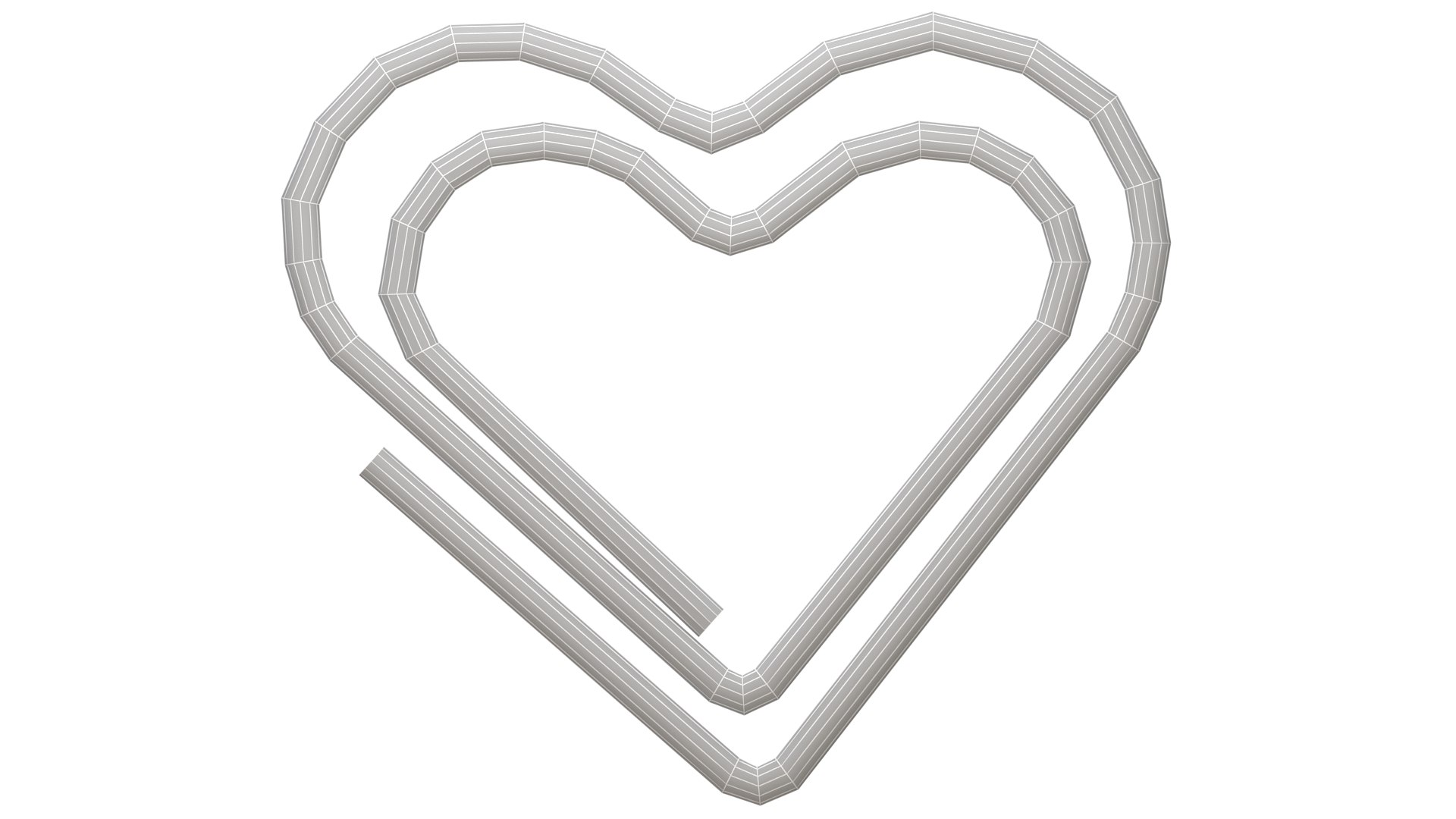 Paper Clip Heart Shape Collection model TurboSquid 1984321