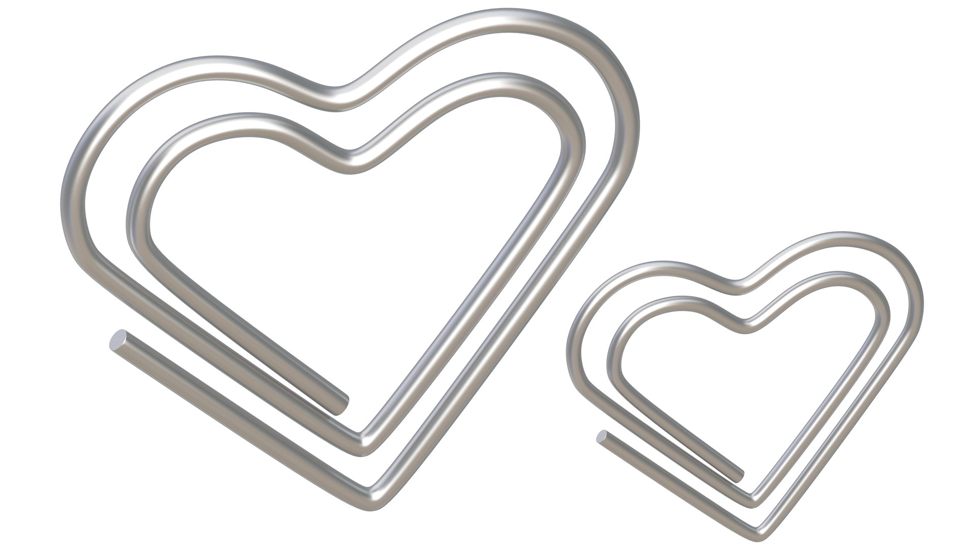 Paper Clip Heart Shape Collection model TurboSquid 1984321