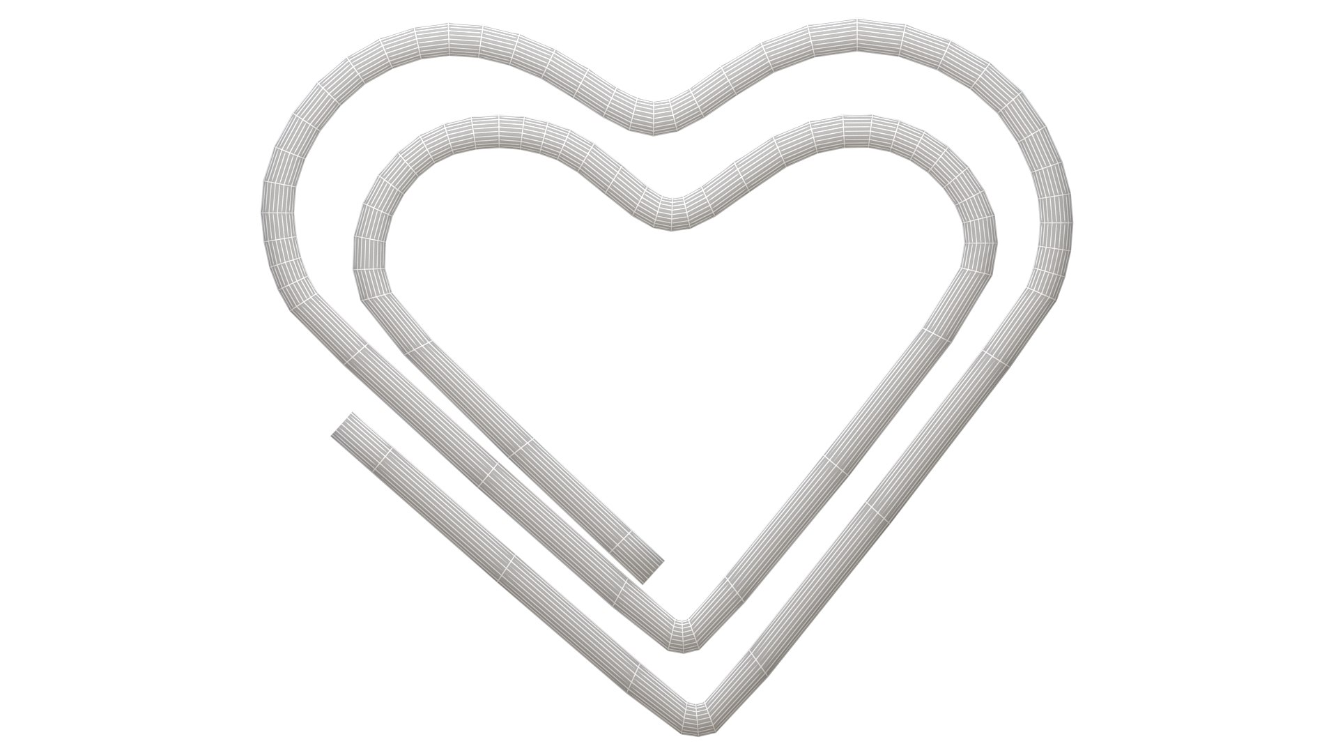 Paper Clip Heart Shape Collection model TurboSquid 1984321