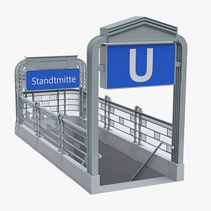 German Berlin Subway Entrance 3D model