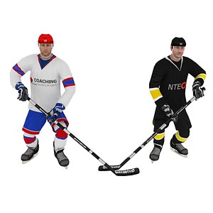 pack hockey poses 3d model