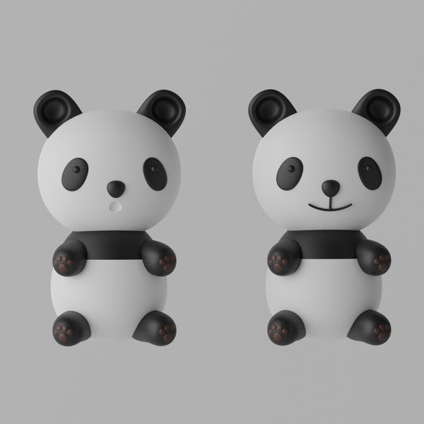 Urso panda bonito dos desenhos animados Modelo 3D $79 - .fbx .obj