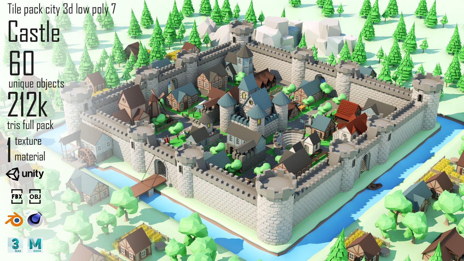 3D Tile Pack Castle - TurboSquid 1828053