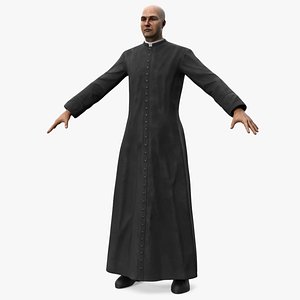 3D Catholic Priest A-Pose