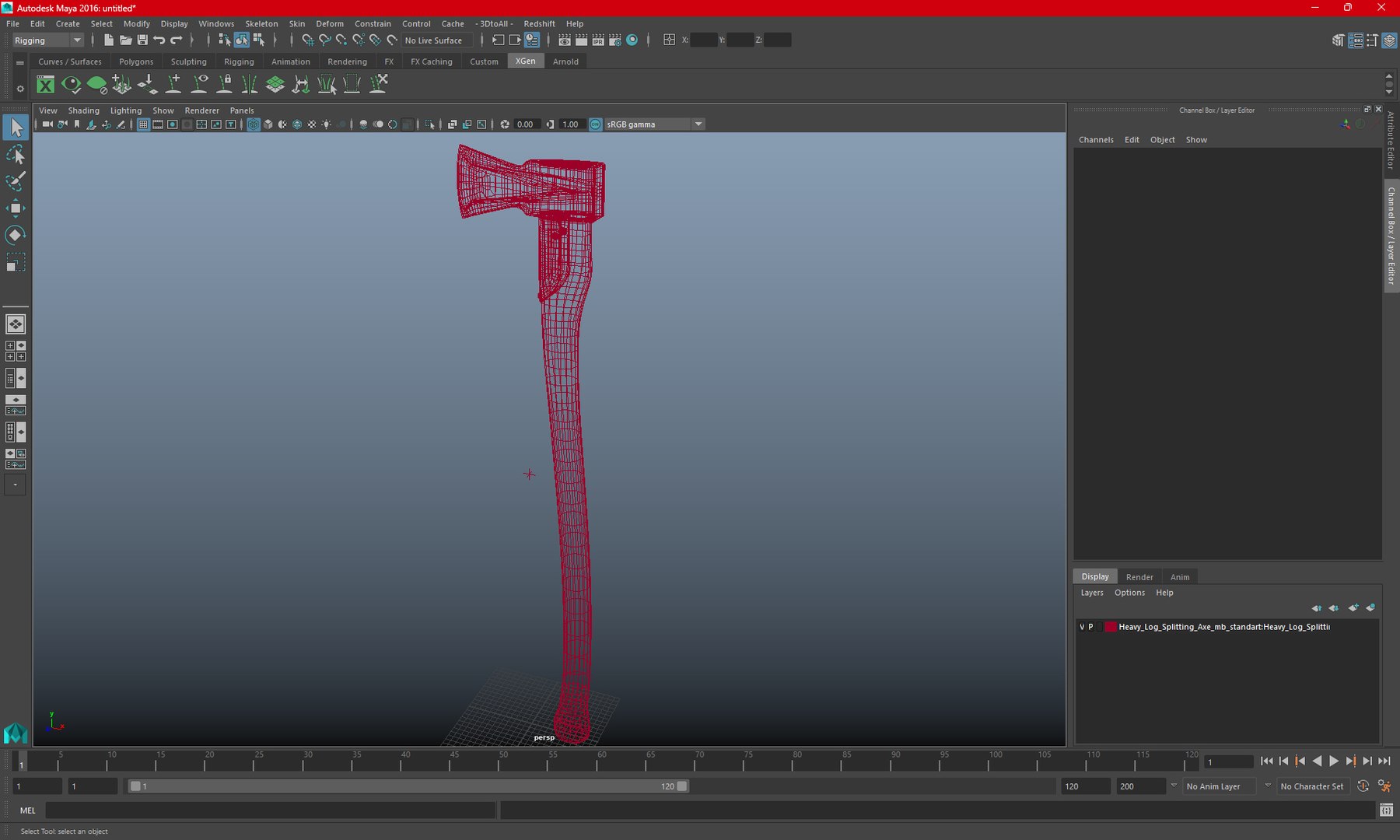 Heavy Log Splitting Axe 3D model preview