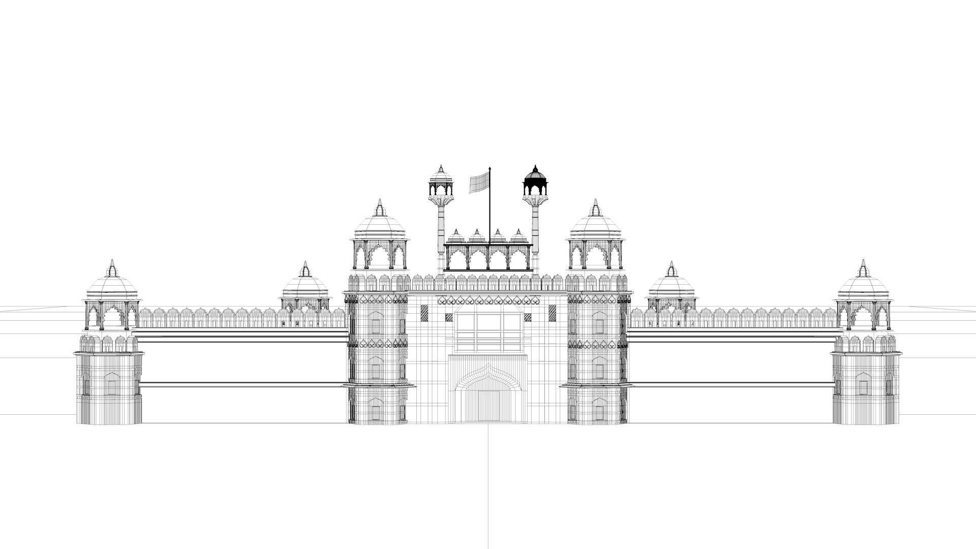 3D Red Fort Of Delhi India - TurboSquid 2417110