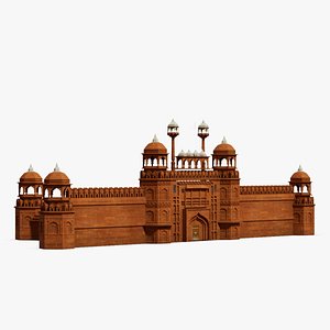 3D Red Fort of Delhi India