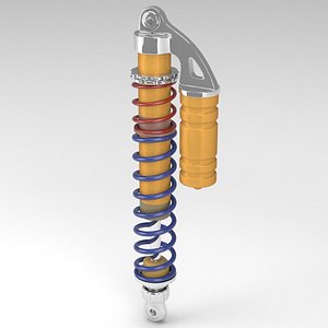 piggyback shock absorber 3d max