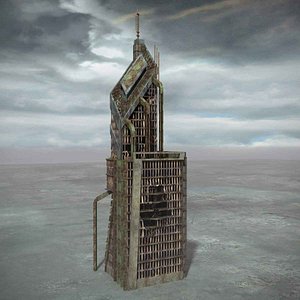 ruined building destroyed 3d model