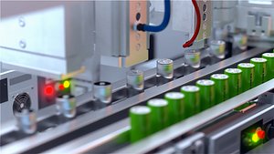 Lithium ion battery factory animation of production process Vray