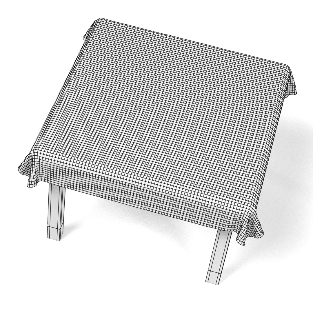 3d model table tablecloth square