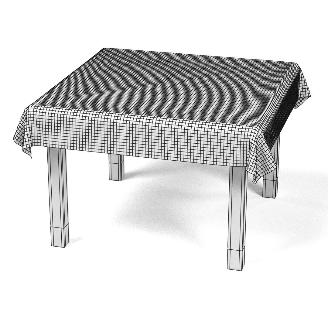3d model table tablecloth square