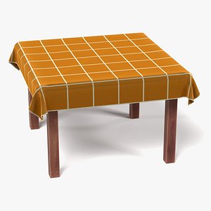 3d model table tablecloth square
