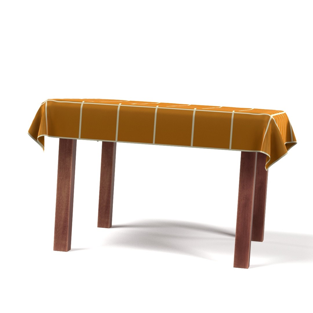 3d model table tablecloth square