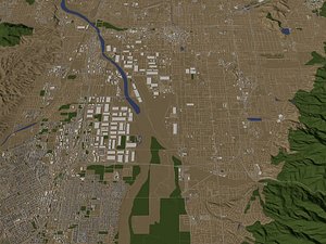 San Bernardino California USA in 20 km x 20 km - city and urban 3D model