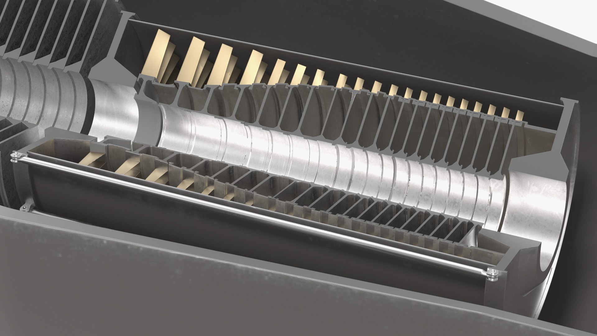 Inside Rotor Jet Engine Turbine In Cutaway 3D - TurboSquid 2381227