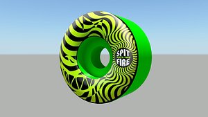 3d model of spitfire green wheels