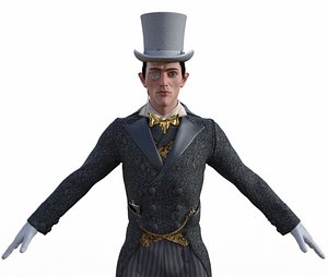 3D model 1880s English Man - Rigged