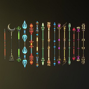 Fantasy Indian Staff Set 04