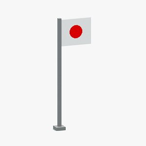 3D model Japan Flag