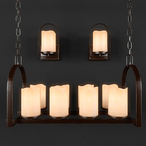 quoizel chandelier aldora sconce 3D