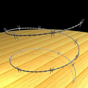 barbed wire fencing 3d model