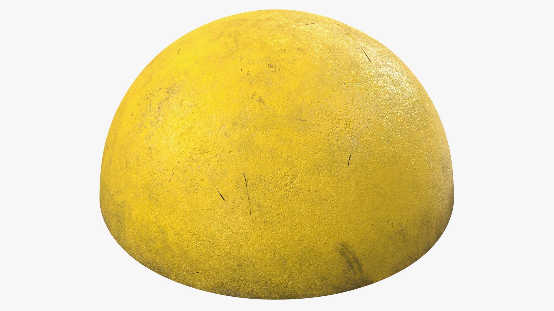 Car Blocker Yellow Concrete Hemisphere 3D model preview