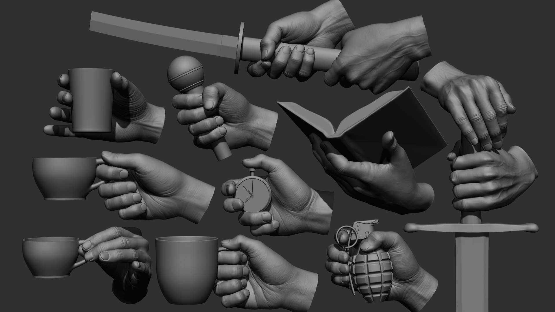 Second Life Marketplace - PSYCHO - 14 Pose hands holding stick - FULL PERM