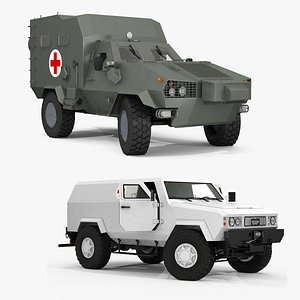 三维救护车模型