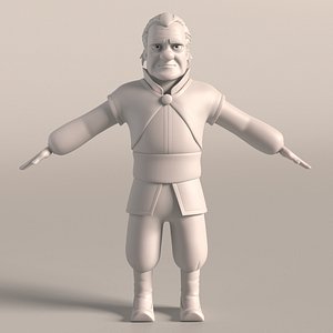 3D cartoon medieval man model