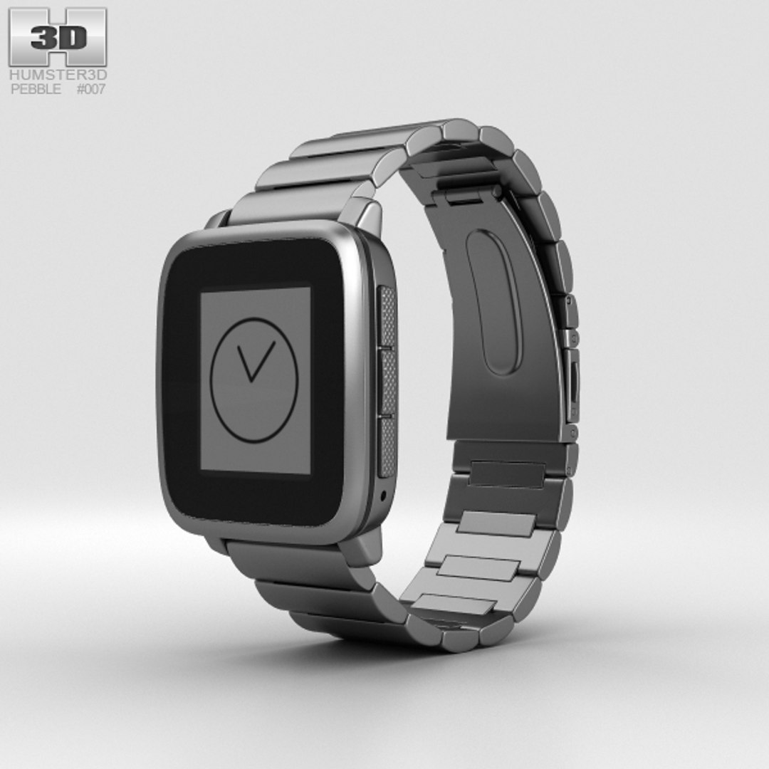 Pebble time steel 3D model TurboSquid 1151936