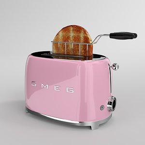 3D model blender smeg toaster pink