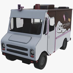 3D ice cream chocolate truck model
