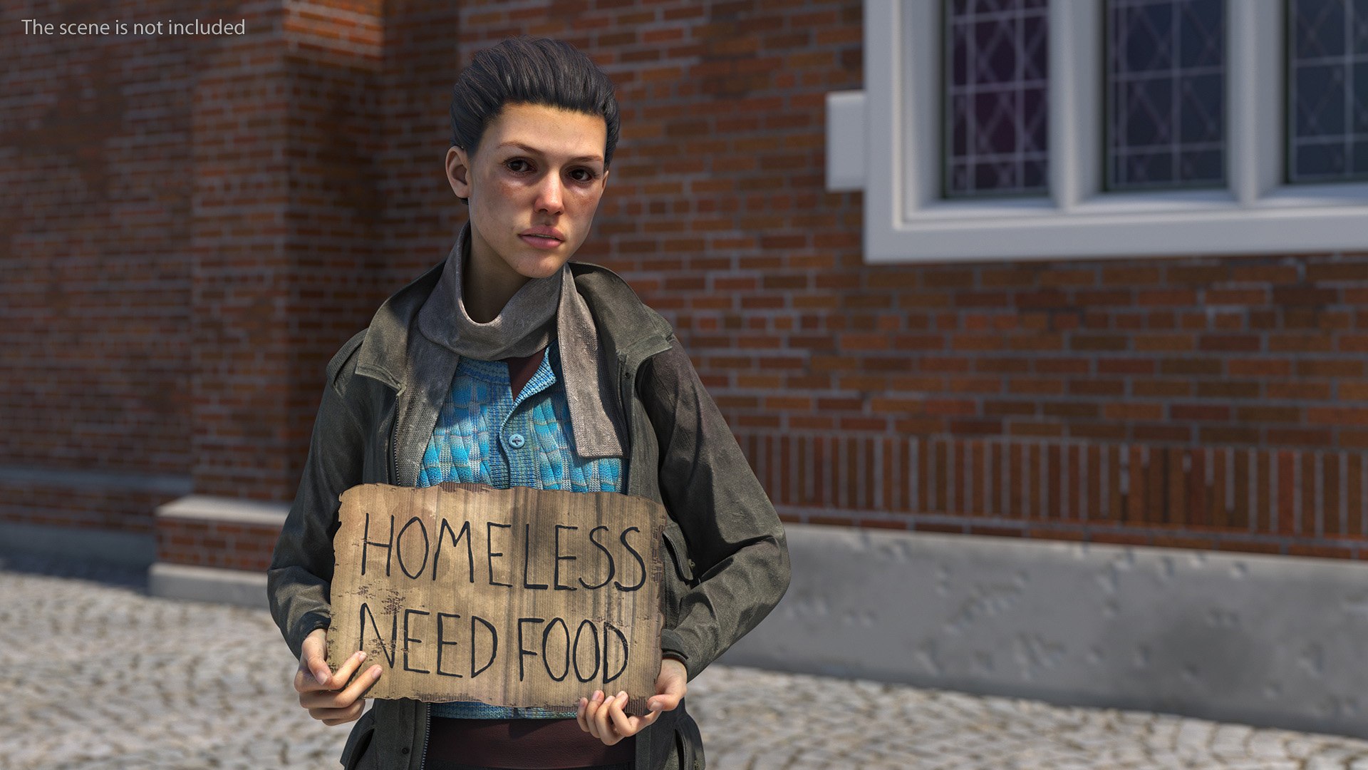 3D Homeless Woman Rigged model https://p.turbosquid.com/ts-thumb/aD/vUNnOG/JP/homelesswomanriggedvray3dmodel007/jpg/1723892702/1920x1080/fit_q87/38cc11f217ebe67de2b863ba5e1363be1159cef4/homelesswomanriggedvray3dmodel007.jpg
