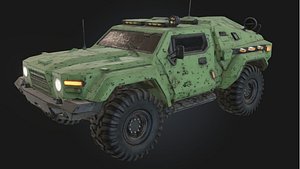 3D Armored Behemoth Car 3D Model