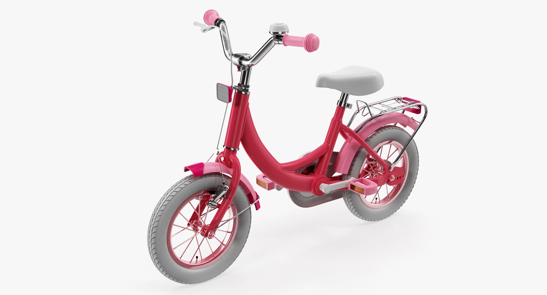 Girls Kids Bike Rigged 3D Model 3D model preview