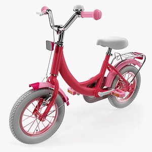 girls kids bike rigged 3D model