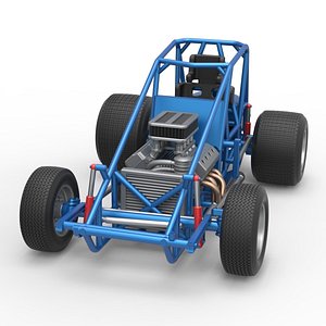3D Diecast Sprint car Base Scale 1 to 25 model