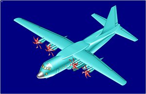 3ds max lockheed c-130j transport aircraft