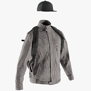 realistic men s jacket 3D model