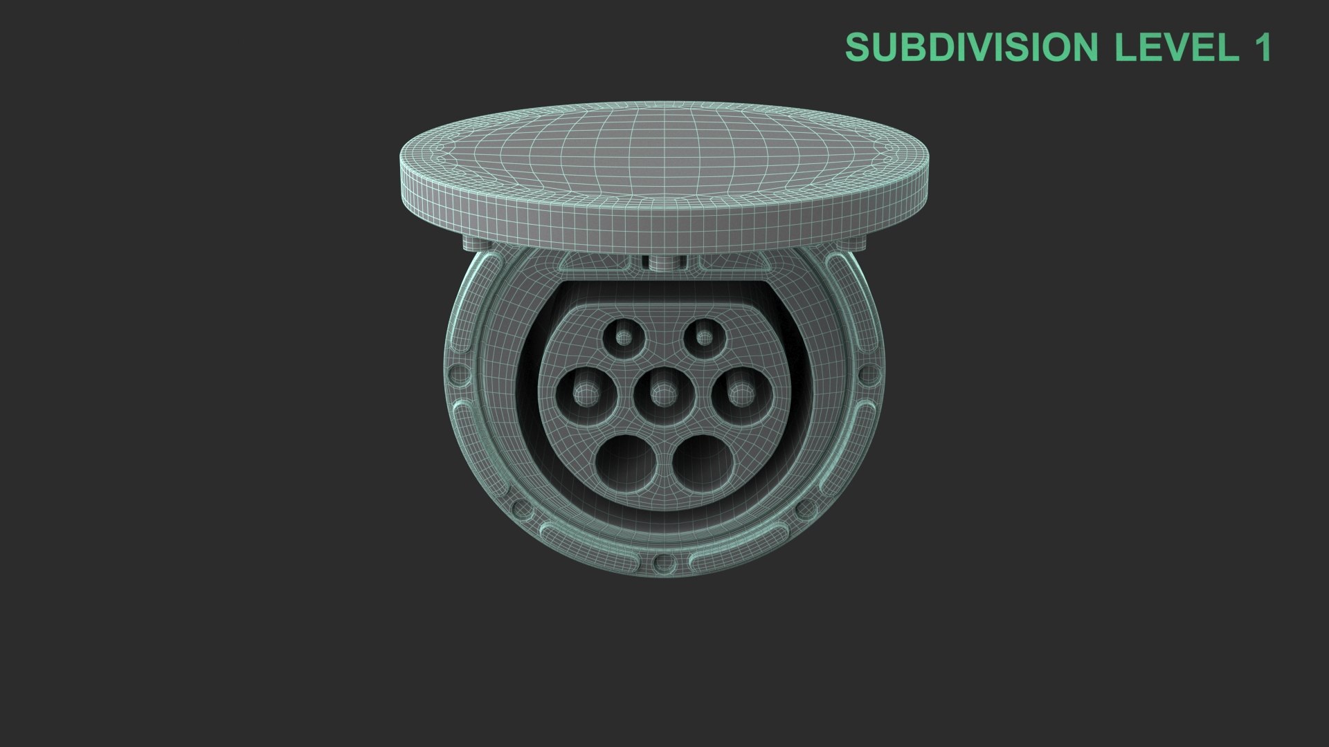 EV Charging Plug Socket 3D model https://p.turbosquid.com/ts-thumb/aE/DKwGjv/Z6/wireframe_0005/jpg/1759949287/1920x1080/fit_q87/f4daa2ce36cfd01f978143ed056eb7c8b3d81dbb/wireframe_0005.jpg