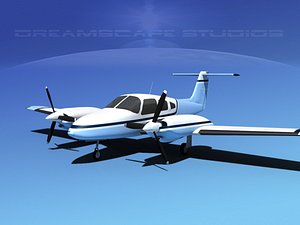 3d model piper seminole pa-44-180t turbo