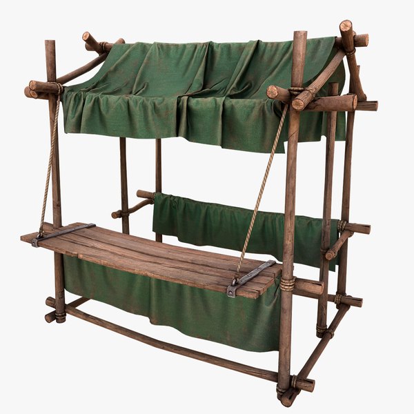 3D Market Stall Military Tent model