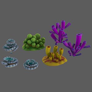 Trees Cartoon V43 3D model