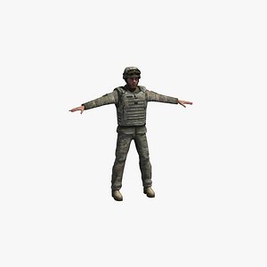 3D army soldier multicam