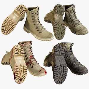 realistic boots 2 collections 3D model