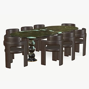Dining Table Modern Luxury 3D model