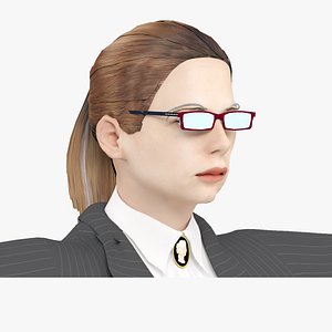 Rigged Businesswoman 3D Character Office Woman 3ds Max 2014 2017 FBXOBJ PBR Textures 35k Verts