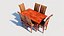 Classical Dining Table set 3D model