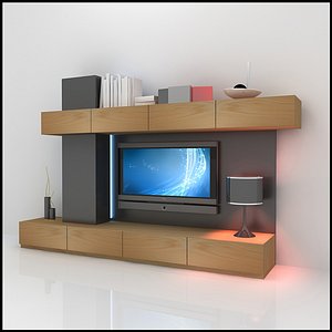 3d modern tv wall unit